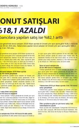 KONUT SATIŞLARI ,1 AZALDI1